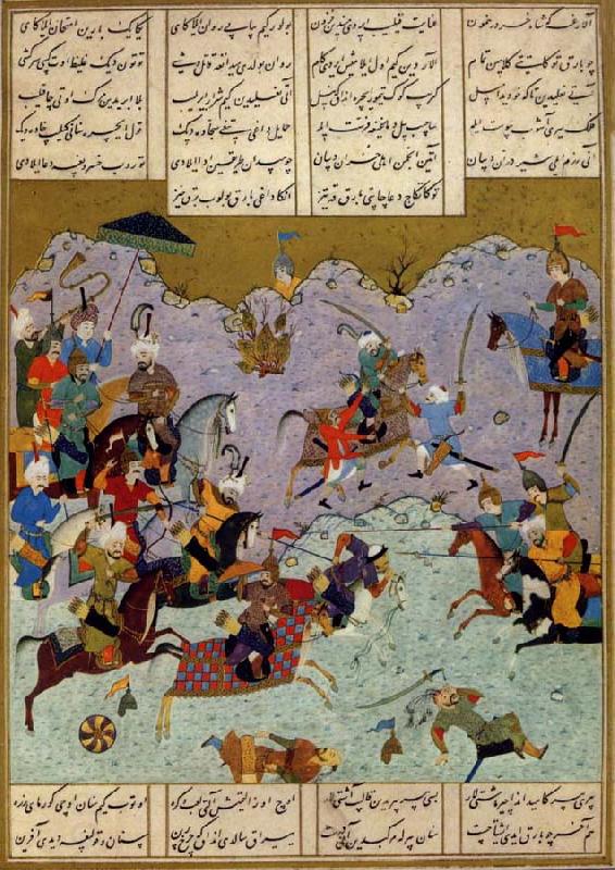 Ali She Nawat Alexander defeats Darius,an allegory of Shah Tahmasp-s defeat of the Uzbeks in 1526 China oil painting art